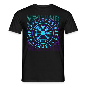 Vegvisir Wikinger nordische Rune nordische Mytholo - Männer T-Shirt - Schwarz - Vorne - AI Model Male 178 light (178cm)