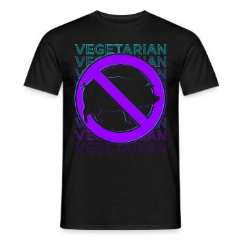 Végétarien Végétalien Veganisme Rétro - T-shirt homme - noir - Devant - AI Model Male 178 light (178cm)