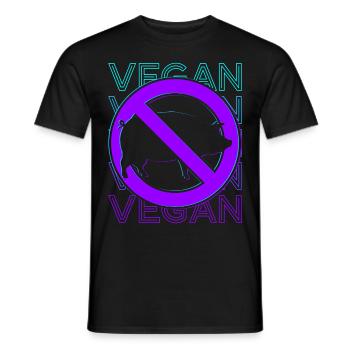 Végétalien Végétarien Veganisme Rétro - T-shirt homme - noir - Devant - AI Model Male 178 light (178cm)