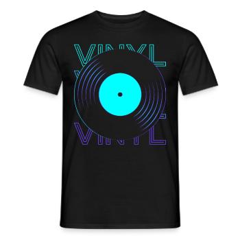 Vinyl-Schallplatte Vinyl-Schallplattenspieler Phon - Männer T-Shirt - Schwarz - Vorne - AI Model Male 178 light (178cm)