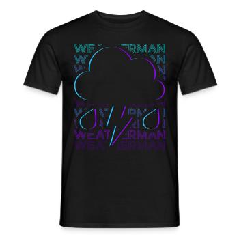 Meteorologe Wetterfrosch Wettervorhersager Retro - Männer T-Shirt - Schwarz - Vorne - AI Model Male 178 light (178cm)