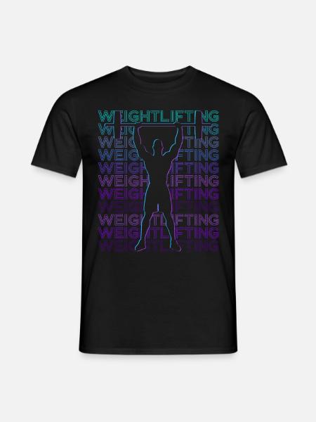 Weightlifting Weightlifter Retro - Men's T-Shirt - black