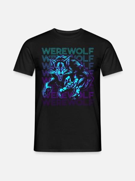Werwolf Retro - Männer T-Shirt - Schwarz