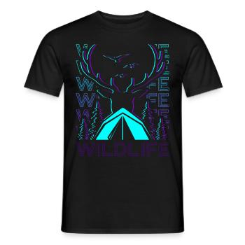 Faune Camping Camping Camping Rétro - T-shirt homme - noir - Devant - AI Model Male 178 light (178cm)