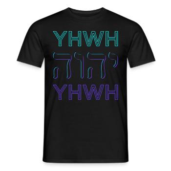 YHWH Yahweh Tetragrammaton Hebrew Name of God - Men's T-Shirt - black - Front - AI Model Male 178 light (178cm)