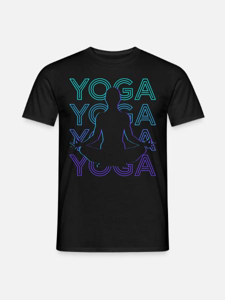 Yoga Meditation Meditate Retro - Men's T-Shirt - black