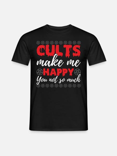 Funny Cult Occult - Men's T-Shirt - black