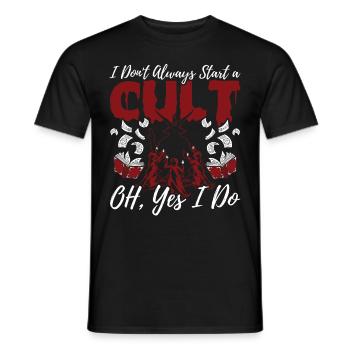 Funny Cult Occult - Men's T-Shirt - black - Front - AI Model Male 178 light (178cm)