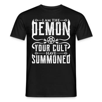 Funny Cult Occult - Men's T-Shirt - black - Front - AI Model Male 178 light (178cm)