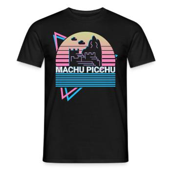 Machu Picchu Pérou Inca Rétro - T-shirt homme - noir - Devant - AI Model Male 178 light (178cm)