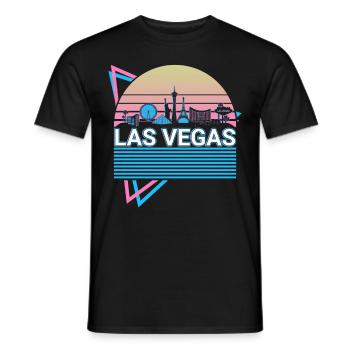 Las Vegas Stadt Skyline Stadtbild Retro - Männer T-Shirt - Schwarz - Vorne - AI Model Male 178 light (178cm)