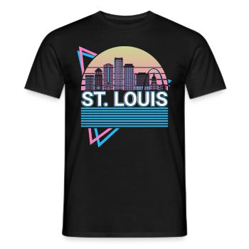St Louis City Skyline Cityscape Rétro - T-shirt homme - noir - Devant - AI Model Male 178 light (178cm)