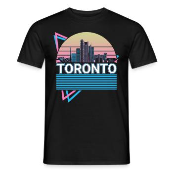 Toronto City Skyline Cityscape Rétro - T-shirt homme - noir - Devant - AI Model Male 178 light (178cm)