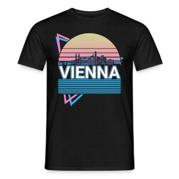 Vienne City Skyline Cityscape Rétro - T-shirt homme - noir - Devant - AI Model Male 178 light (178cm)