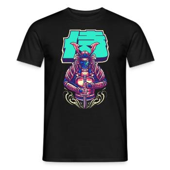Cyborg Samurai Bushido-Krieger Cyber-Ästhetik - Männer T-Shirt - Schwarz - Vorne - AI Model Male 178 light (178cm)