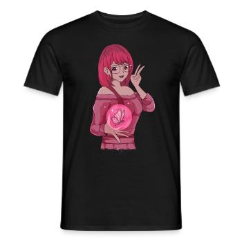 Baddie Girl Esthétique Anime Fille Papillon - T-shirt homme - noir - Devant - AI Model Male 178 light (178cm)