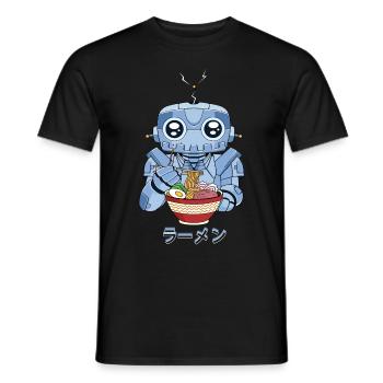 Cyborg Robot Ramen Noodles Cyber Aesthetics - Men's T-Shirt - black - Front - AI Model Male 178 light (178cm)