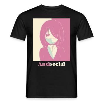 Dänische Pastell-Ästhetik Antisoziale Anime Mädche - Männer T-Shirt - Schwarz - Vorne - AI Model Male 178 light (178cm)