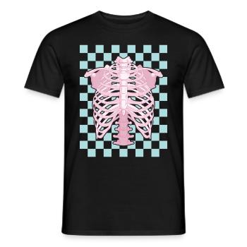 Squelette de cage thoracique esthétique pastel danois - T-shirt homme - noir - Devant - AI Model Male 178 light (178cm)