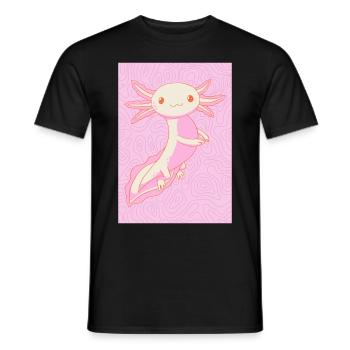 Esthétique pastel danoise Kawaii Axolotl - T-shirt homme - noir - Devant - AI Model Male 178 light (178cm)