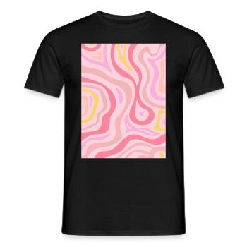Dänische Pastell-Ästhetik Abstraktes Muster - Männer T-Shirt - Schwarz - Vorne - AI Model Male 178 light (178cm)