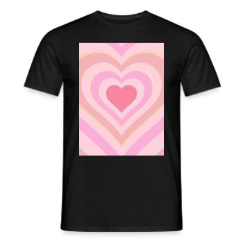 Cœur esthétique pastel danois - T-shirt homme - noir - Devant - AI Model Male 178 light (178cm)