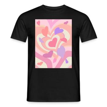 Motif de cœur esthétique pastel danois - T-shirt homme - noir - Devant - AI Model Male 178 light (178cm)