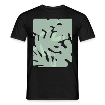 Feuilles esthétiques pastel danoises - T-shirt homme - noir - Devant - AI Model Male 178 light (178cm)