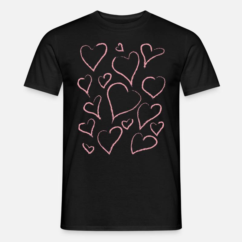 Dänische Pastell-Ästhetik Abstraktes Herz-Muster - Männer T-Shirt - Schwarz