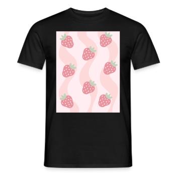 Esthétique pastel danoise Fraises - T-shirt homme - noir - Devant - AI Model Male 178 light (178cm)