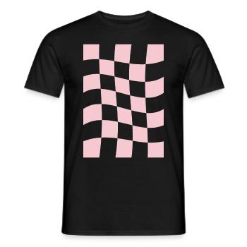 Dänische Pastell-Ästhetik Rosa kariert - Männer T-Shirt - Schwarz - Vorne - AI Model Male 178 light (178cm)