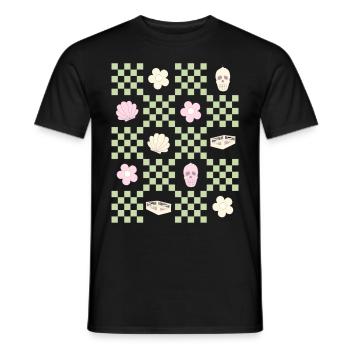 Dänische Pastell-Ästhetik Schädel Blume Muschel - Männer T-Shirt - Schwarz - Vorne - AI Model Male 178 light (178cm)