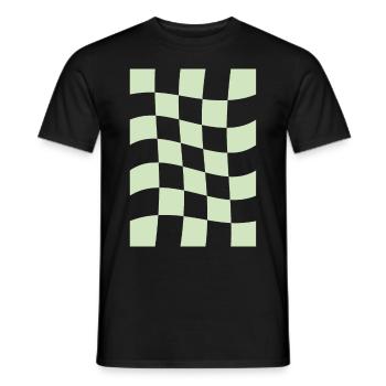 Dänische Pastell-Ästhetik Grün kariert - Männer T-Shirt - Schwarz - Vorne - AI Model Male 178 light (178cm)