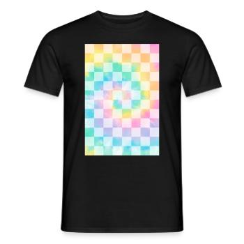 Esthétique pastel danoise Tie Dye - T-shirt homme - noir - Devant - AI Model Male 178 light (178cm)