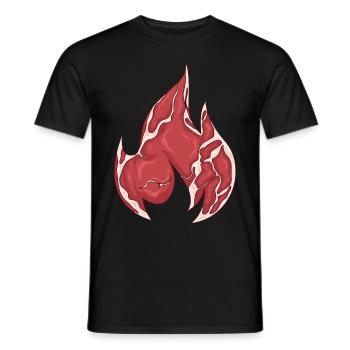 Meatcore Ästhetik Weirdcore Fleisch Feuer Flamme - Männer T-Shirt - Schwarz - Vorne - AI Model Male 178 light (178cm)