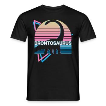 Brontosaurus Dinosaurier Retro - Männer T-Shirt - Schwarz - Vorne - AI Model Male 178 light (178cm)