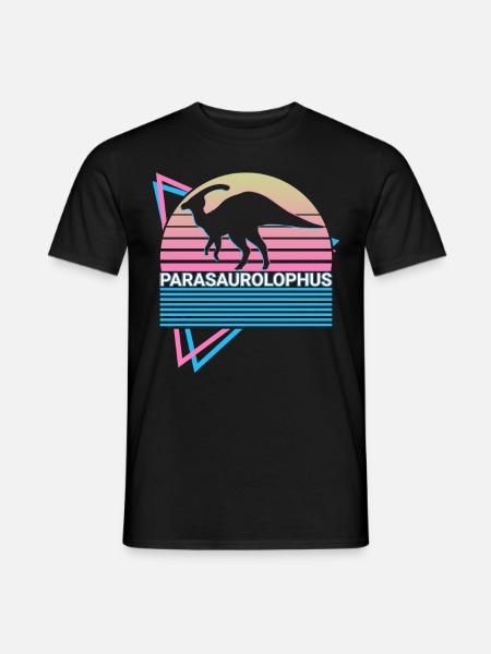Parasaurolophus Dinosaur Retro - Men's T-Shirt - black