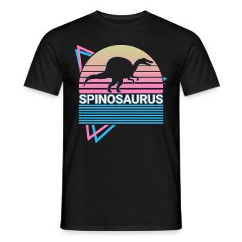 Spinosaurus Dinosaur Retro - Men's T-Shirt - black - Front - AI Model Male 178 light (178cm)
