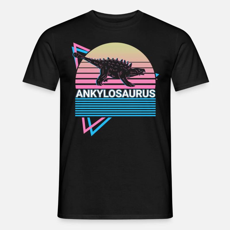 Ankylosaurus Dinosaurier Retro - Männer T-Shirt - Schwarz
