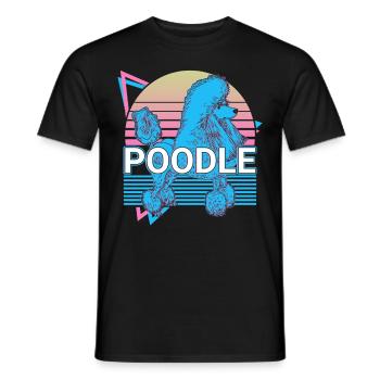 Caniche Rétro - T-shirt homme - noir - Devant - AI Model Male 178 light (178cm)