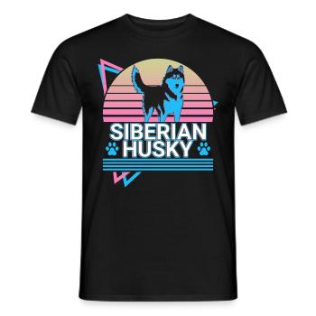 Sibérie Husky Rétro - T-shirt homme - noir - Devant - AI Model Male 178 light (178cm)