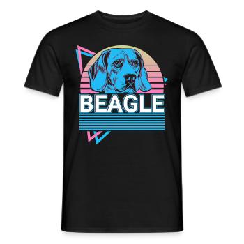 Beagle Retro - Men's T-Shirt - black - Front - AI Model Male 178 light (178cm)