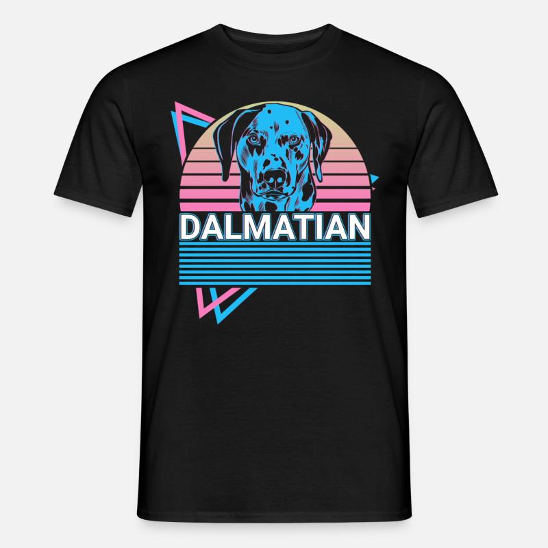 Dalmatiner Retro - Männer T-Shirt - Schwarz
