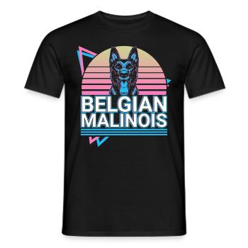 Belgischer Malinois Retro - Männer T-Shirt - Schwarz - Vorne - AI Model Male 178 light (178cm)