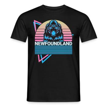Rétro terre-Neuvien - T-shirt homme - noir - Devant - AI Model Male 178 light (178cm)