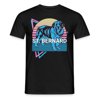 St. Bernard Rétro - T-shirt homme - noir - Devant - AI Model Male 178 light (178cm)