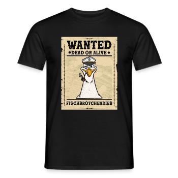 Fischbrötchen Möwe Norddeutsch - Männer T-Shirt - Schwarz - Vorne - AI Model Male 178 light (178cm)
