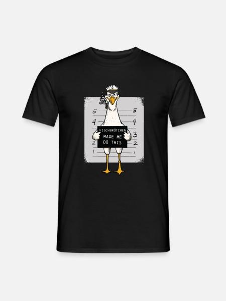 Fischbrötchen Möwe Norddeutsch - Männer T-Shirt - Schwarz