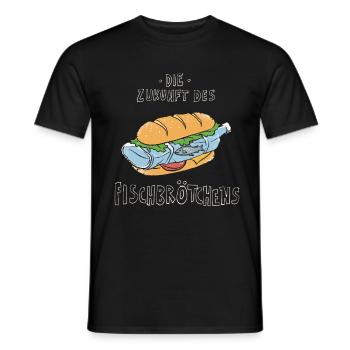 Zukunft des Fischbrötchens Norddeutsch - Männer T-Shirt - Schwarz - Vorne - AI Model Male 178 light (178cm)