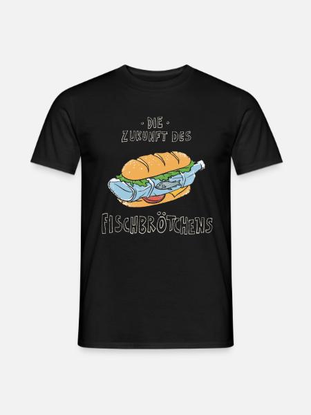 Zukunft des Fischbrötchens Norddeutsch - Männer T-Shirt - Schwarz